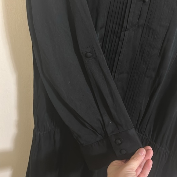 NWT Alice + Olivia Black Tuxedo Button Dress - Picture 3 of 5